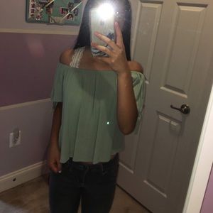 off the shoulder spring shirt